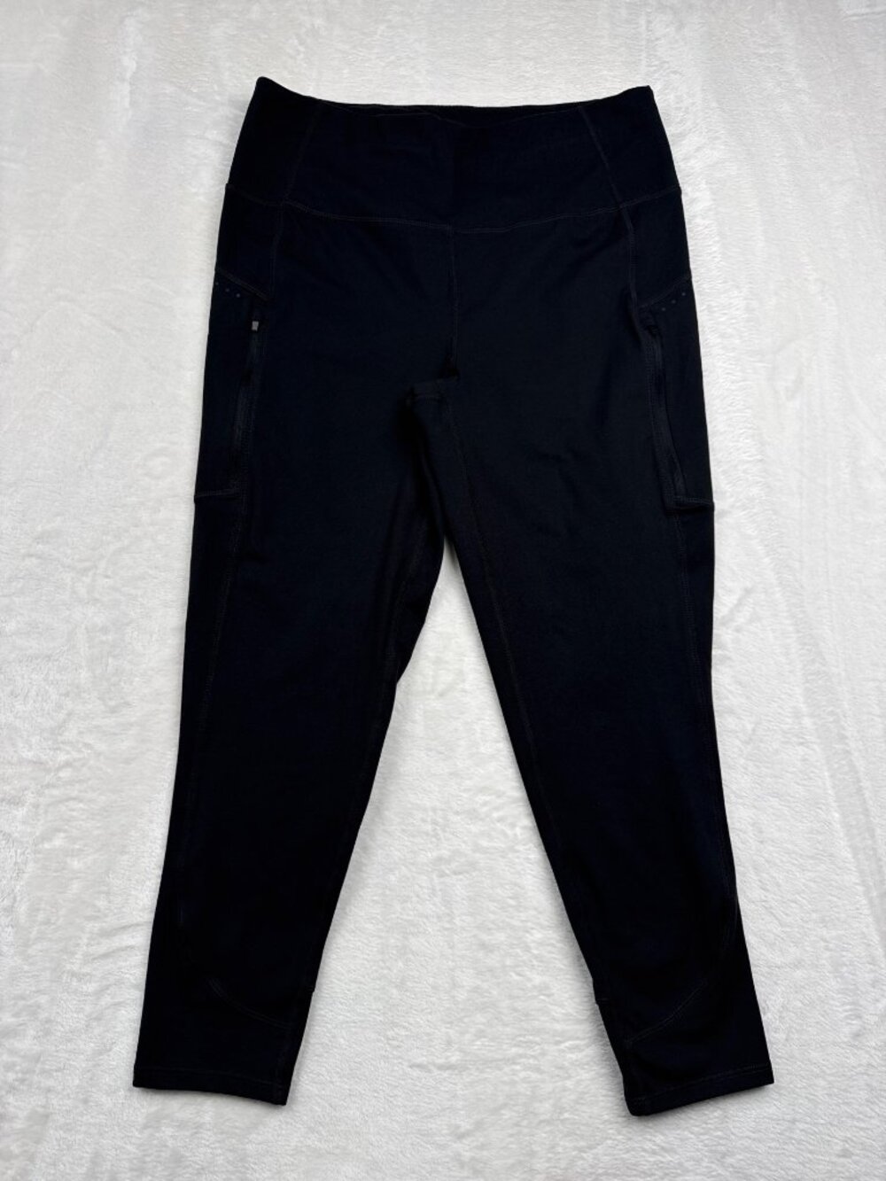 Mondetta Womens Black High-Waist Leggings With Side Pockets Size L